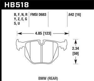 BMW 7 Series Brake Pads - Hawk Performance - HPS Performance Street Compound - `96-`01